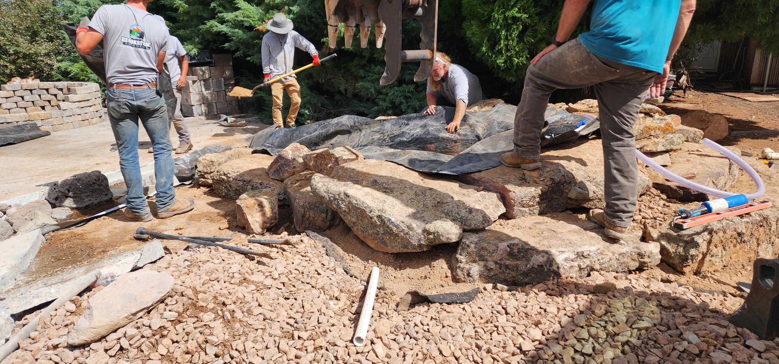 A water feature in progress in Delta 