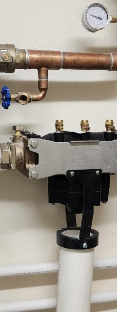 Testing a backflow within the US Forest Service building.