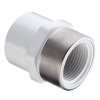 1 in. Socket x SR FIPT Straight Schedule 40 PVC Adapter with Stainless Steel